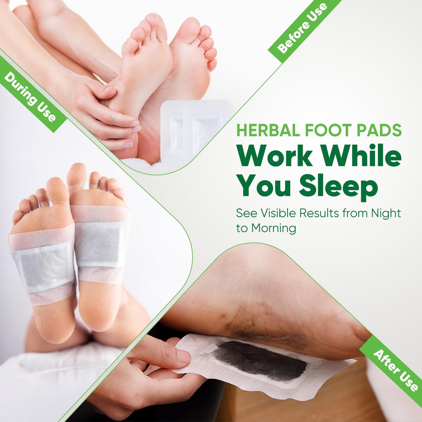 AOSORW Natural Cleansing Foot Pads - Premium Foot Care - Relieves Stress and Fatigue - Improves Sleep and Supports Body Cleansing - 30 Pads