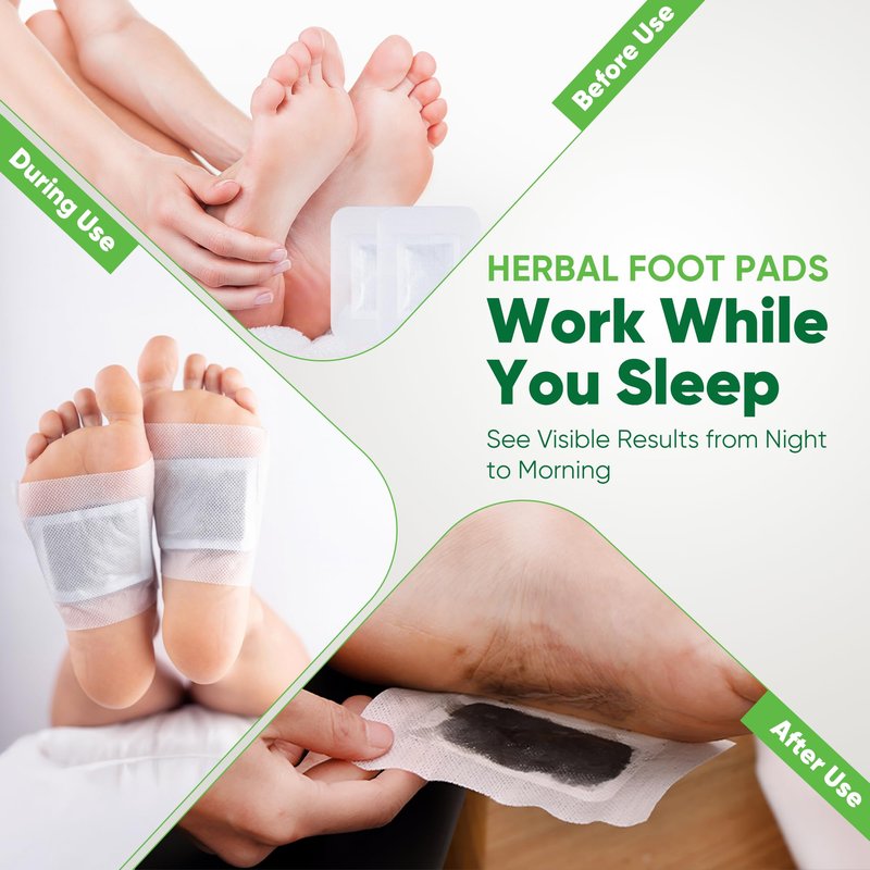 AOSORW Natural Cleansing Foot Pads - Premium Foot Care - Relieves Stress and Fatigue - Improves Sleep and Supports Body Cleansing - 30 Pads
