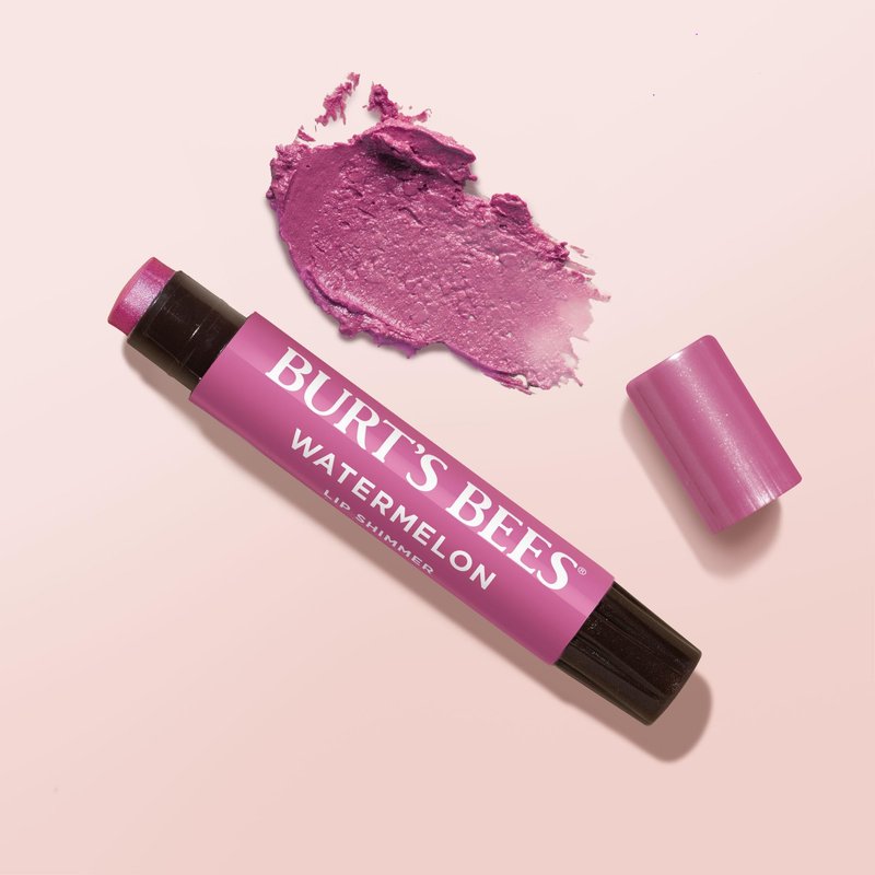 Burt's Bees Shimmer Lip Tint Set, Mothers Day Gifts, Tinted Lip Balm Stick, Moisturizing for All Day Hydration with Natural Origin Glowy Pigmented Finish & Buildable Color, Watermelon (4-Pack)