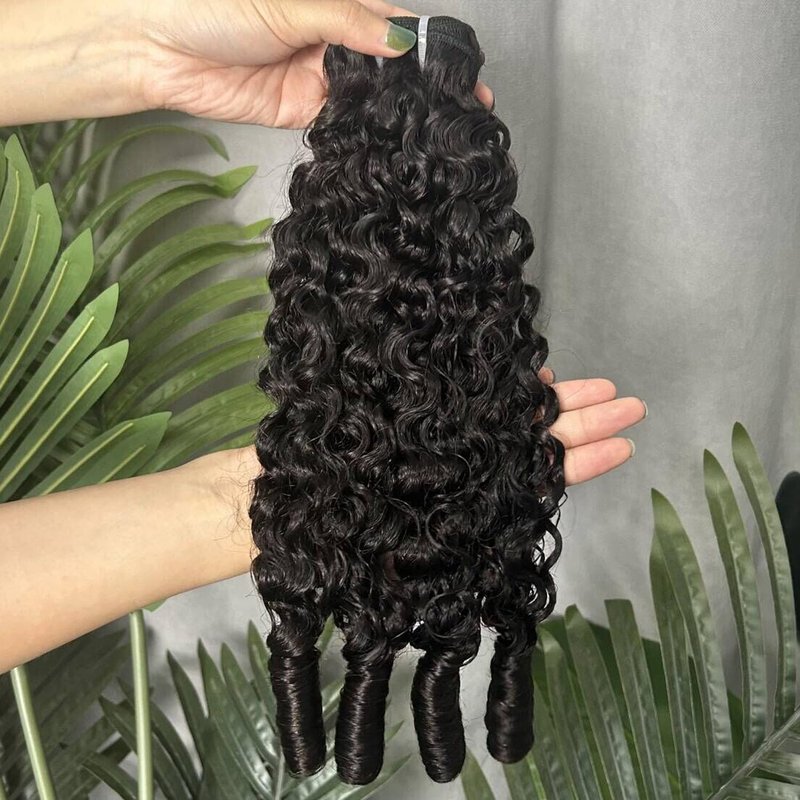 VIPbeauty Burmese Curly Human Hair Bundles Raw One Burmese Bundles 16A Unprocessed Raw Bundles Human Hair Extension Real Human Hair Natural Color Spiral Hair Weft Extensions Quick Weave Bundle 14 Inch