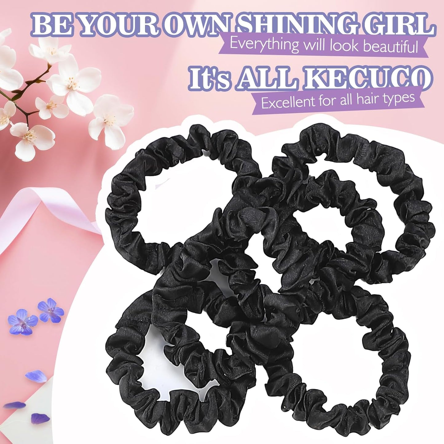 30Pcs Small Silk Satin Hair Scrunchies, Hair Ties for Women Girls Hair Accessories Gift (Multicolor A)