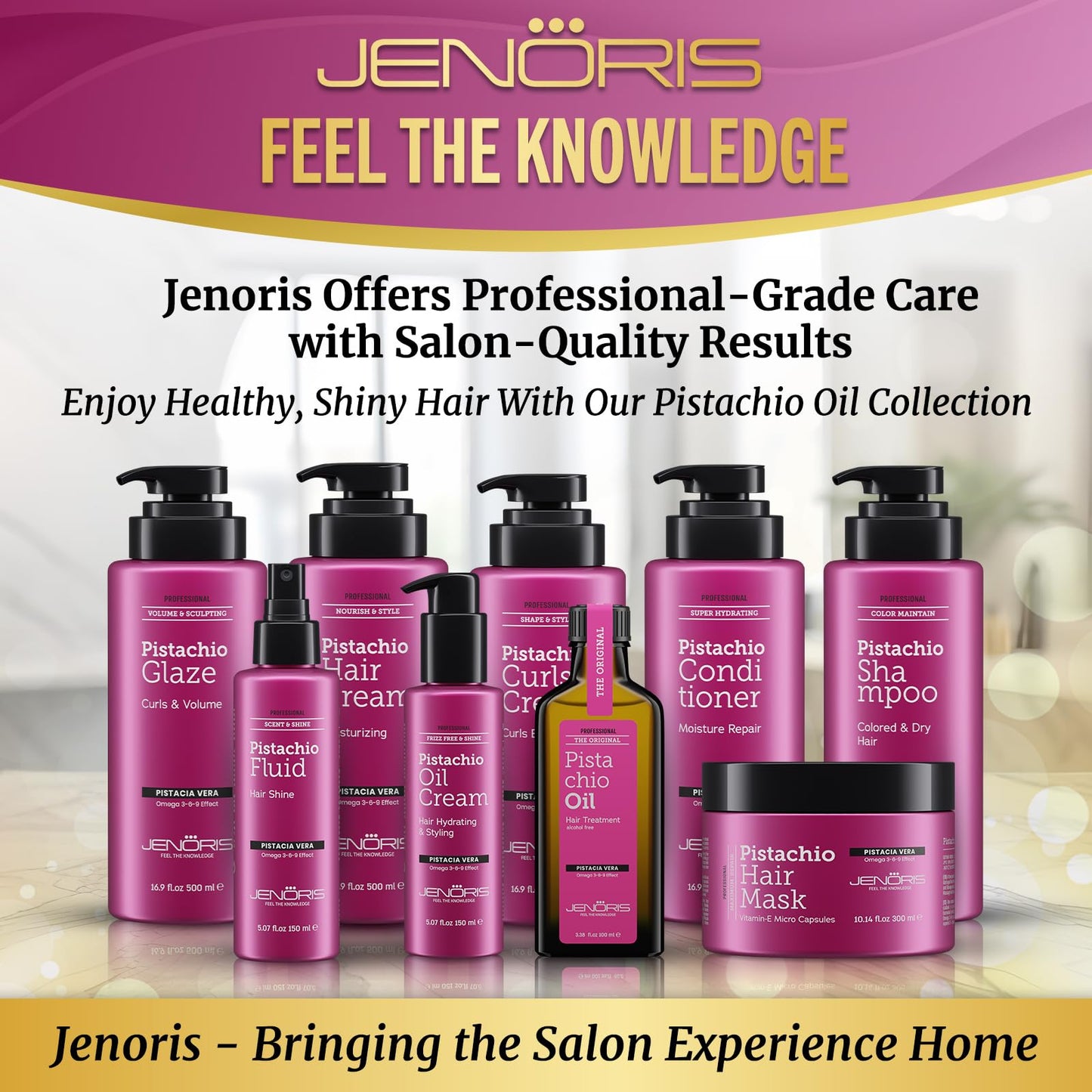 Jenoris Silver Purple Shampoo For Blonde, Silver, Gray & Lightened Hair – Neutralizes Yellow & Brassy Tones – Enriched with Natural Oils, Paraben & SLS Free, Salon Professional, 16.9 Fl Oz