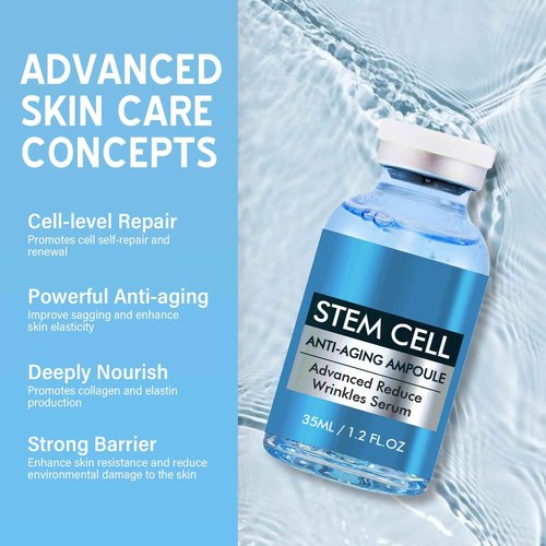 Stem Cell Serum for Face, Microneedling Serum, Anti Aging Face Essence, Makes Skin Feel Firmer, Stem Cells Strengthen and Moisturises, Use with and Without MicroNeedling
