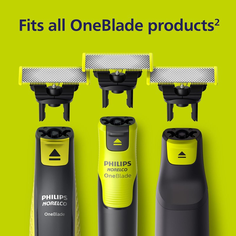 Philips Norelco OneBlade 360 Blades, Genuine Replacement Blades for OneBlade Electric Shaver and Trimmer, Durable Stainless Steel, Trim, Edge and Shave, 3 Pack, QP430/80