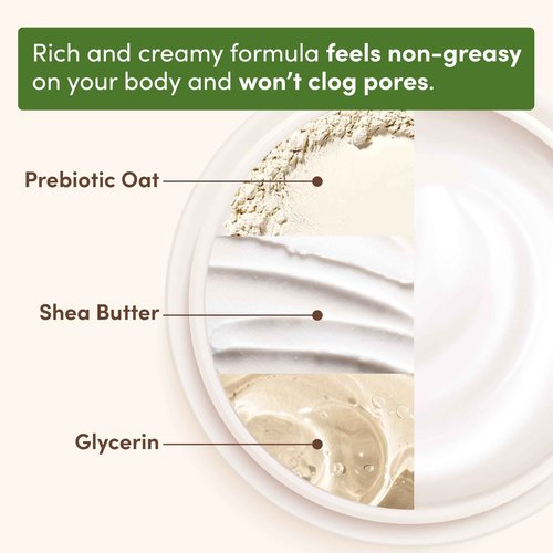 Aveeno Daily Moisturizing Cream with Prebiotic Oat & Shea Butter for Body, Face & Hands Moisturizer Cream, Hydrates Normal to Dry, Sensitive Skin, Fragrance Free, Non-Comedogenic, 20 oz