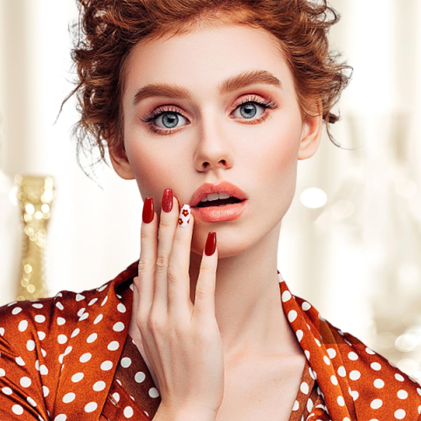 BUBU CANDY Solid Red series Gel Nail Polish Set, 15ml*6Pcs 0.5 Fl Oz ,Gift LED lights and Nail file, Tpo free Hema free,Gel Polish Kit for Salon Manicure and Nail Art DIY at Home Christmas Newyear