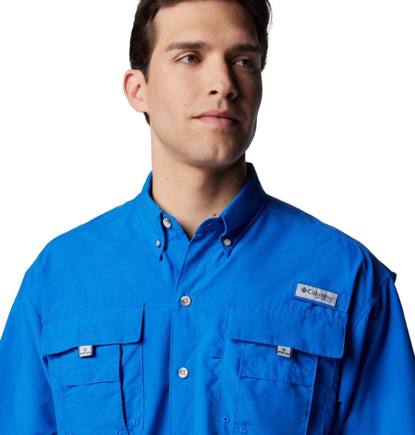 Columbia Men's Bahama II UPF 30 Short Sleeve PFG Fishing Shirt, Vivid Blue, Small