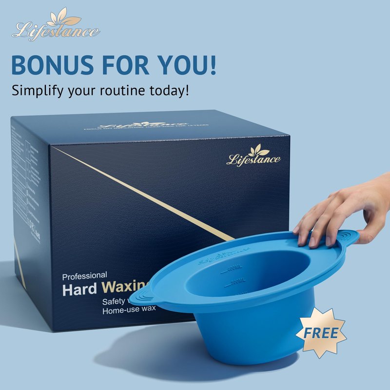 Lifestance Complete Home Waxing Kit, L1 Hard Wax Warmer for Hair Removal, Brazilian Bikini Wax Kit for Women Men, 59 Items, No-Mess Silicone Liner, Wax Heater, Hot Wax Pot for Body Leg Face Eyebrow