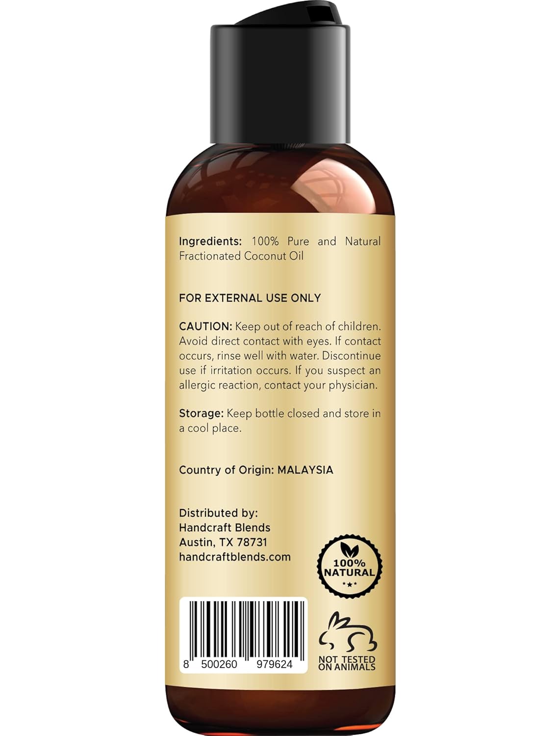 Handcraft Blends USDA Organic Jojoba Oil - Cold-Pressed 4 Fl Oz - 100% Pure and Natural - Premium Grade Carrier Oil for Skin and Hair - Hair and Body - Massage - Hexane-Free