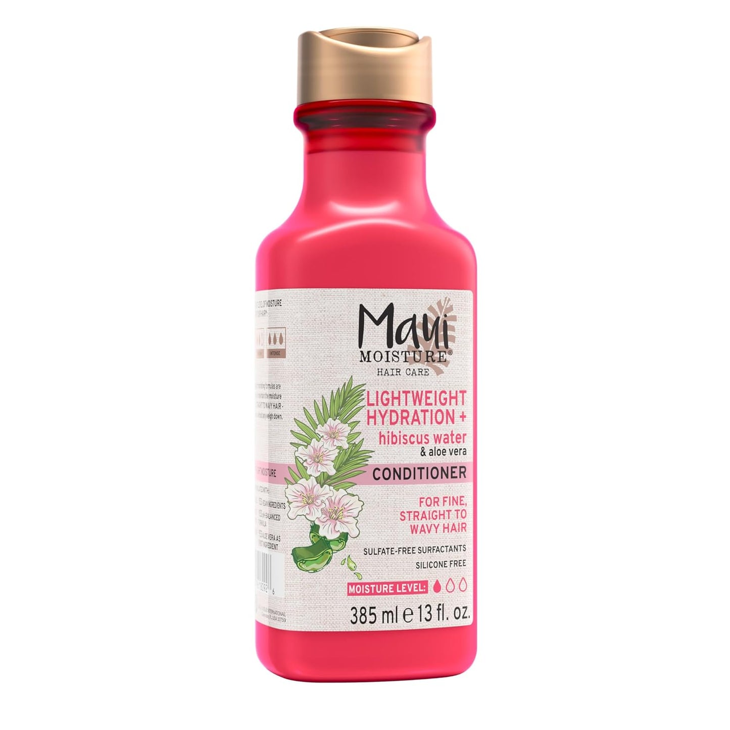Maui Moisture Lightweight Hydration + Hibiscus Water Conditioner, Nourishing Aloe Vera Conditioner Softens & Quenches Hair, Vegan & Silicone-Free, 13 Fl Oz