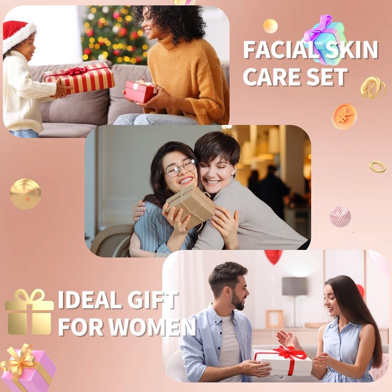 Revitalizing 6-Piece Anti-Aging Skin Care Set for Women – Hydrating, Firming & Wrinkle-Reducing Facial Care Kit with Cleanser, Toner, Eye Cream, Lotion & Face Cream