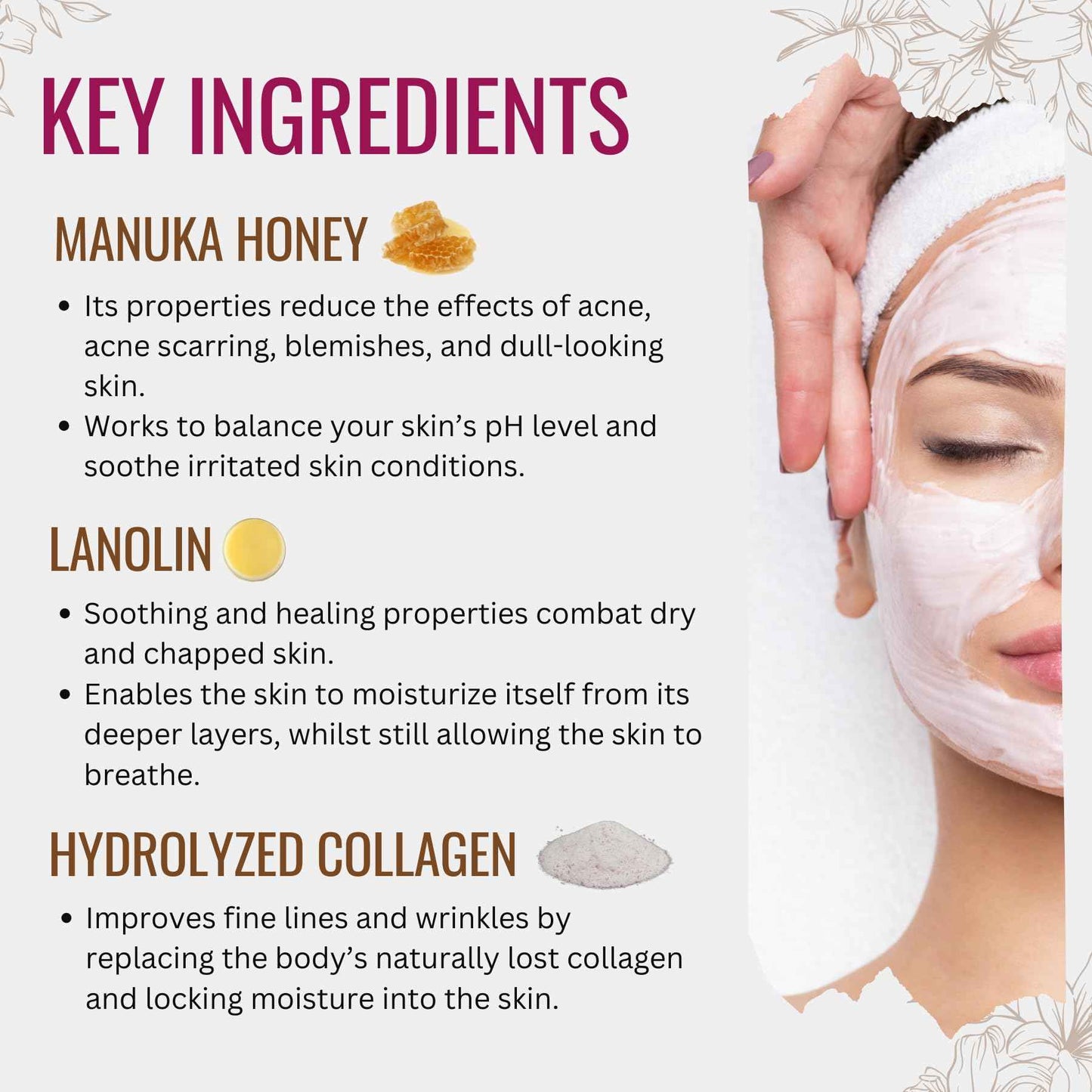 Manuka Lane Luxury Moisturizing Day Cream The Ultimate Skin Moisturizer with real New Zealand Manuka Honey, Hydrolyzed Collagen, and skin-enriching Lanolin