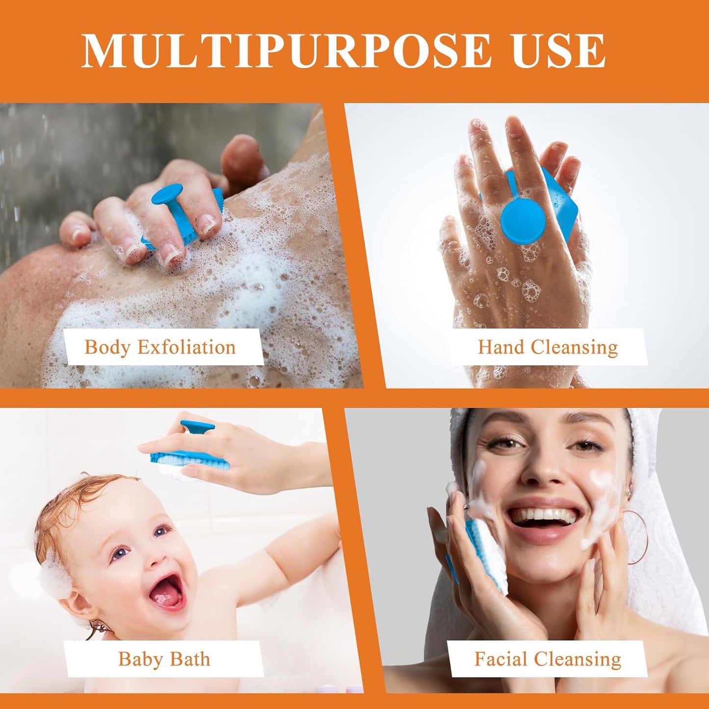VWMYQ Silicone Face Scrubber for Men, Gentle Exfoliator Pad & Massager, Facial Cleansing Brush Silicone Face Wash Brush Removes Dead & Dry Skin (Black)