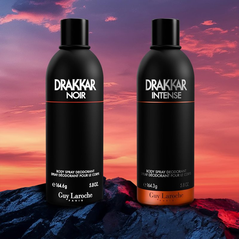 Drakkar Noir Men's Cologne - Intense Body Spray with Fougere Blend & Aromatic Spices | Long-Lasting Fragrance for Day & Evening