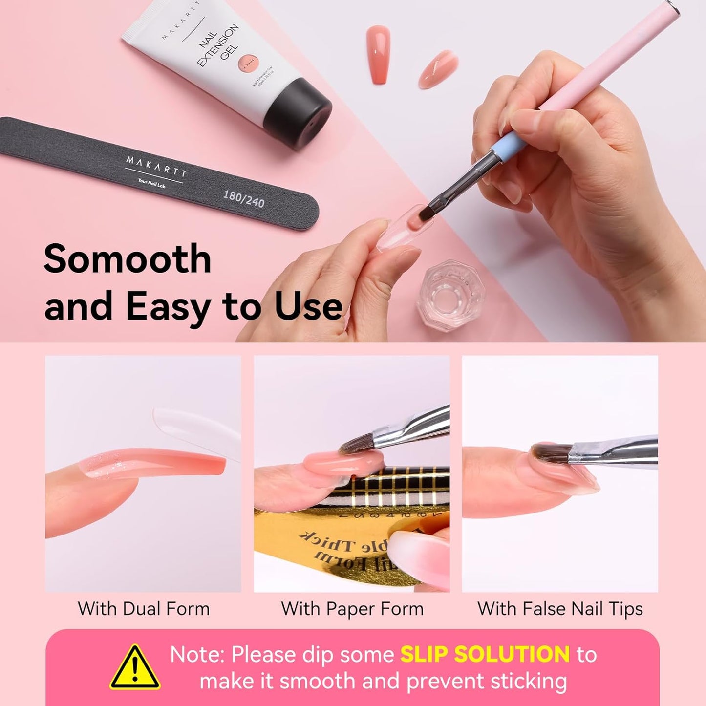 Makartt Poly Nail Gel: Clear 50ML Gel Builder for Natural-Looking Strengthener 3D Molding Gel for Trendy Nail Art-Long-Lasting and Easy to Use Supplies