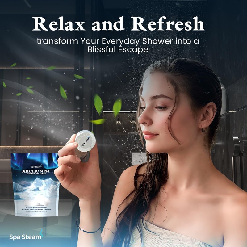 Shower Steamers Aromatherapy – Eucalyptus Mint & Menthol Shower Bombs with Essential Oils for Sinus Relief, Stress, Relaxation – Spa Gift Set for Women & Men – Natural Shower Tablets – 15-Pack