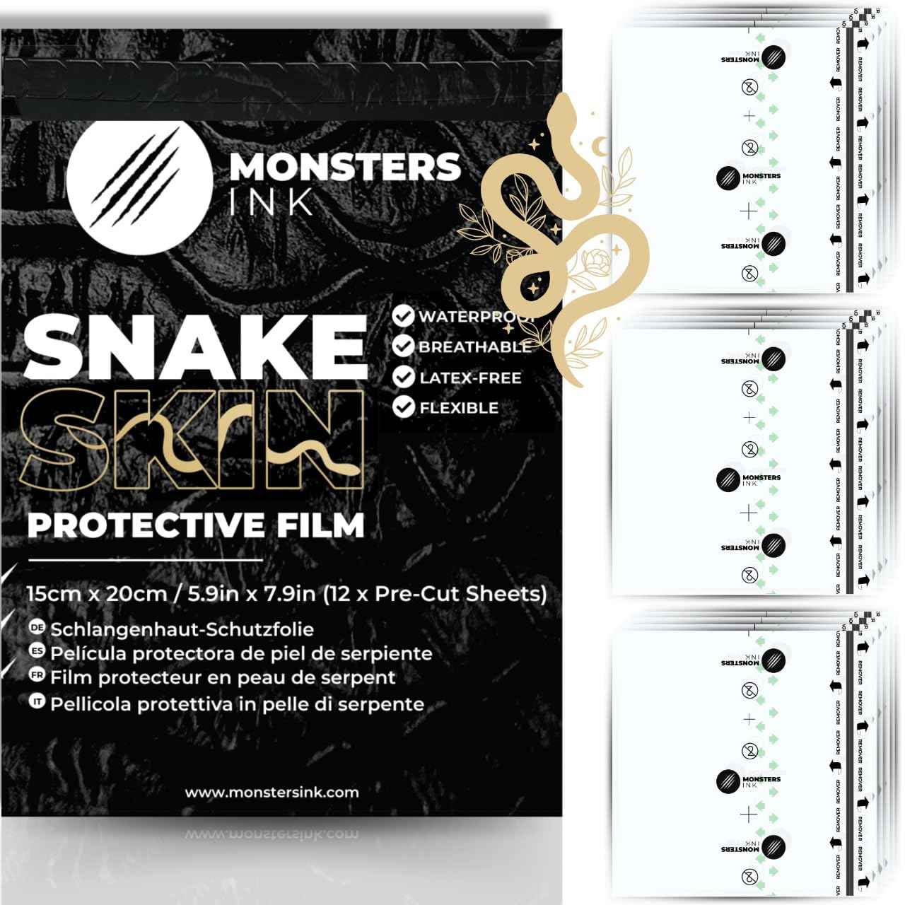 12 Sheets Second Skin Tattoo Cover Up Patch – 5.9" x 7.9" Waterproof & Latex-Free Aftercare Bandage for Tattoo Care, Wound Healing & Swimming