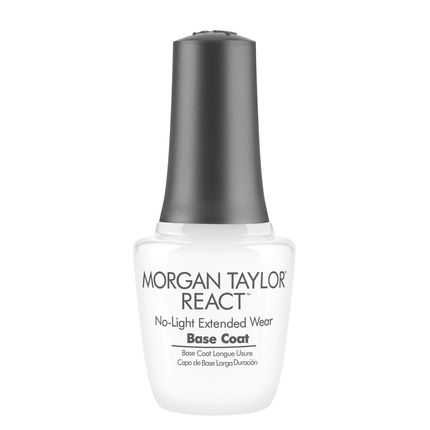 Morgan Taylor REACT Base Coat - Gelish Infused Technology for Up to 10 Days of Wear, No LED Light Needed, Easy Soak-Free Removal, Professional Nail Lacquer Base Coat, Long-Lasting Adhesion, 0.5 oz.