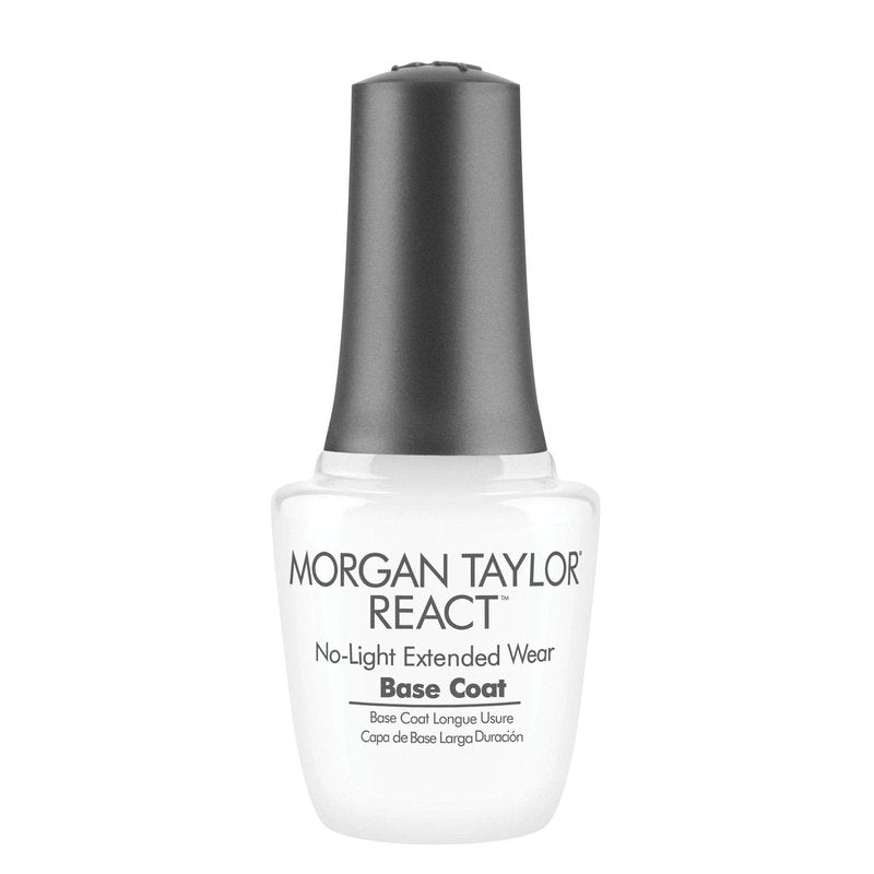 Morgan Taylor REACT Base Coat - Gelish Infused Technology for Up to 10 Days of Wear, No LED Light Needed, Easy Soak-Free Removal, Professional Nail Lacquer Base Coat, Long-Lasting Adhesion, 0.5 oz.