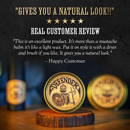 THE VINTAGE GROOMING CO. Defender Mustache Balm and Defender Mustache Guard Set | 2oz Mustache Balm & Mustache Drinking Protector