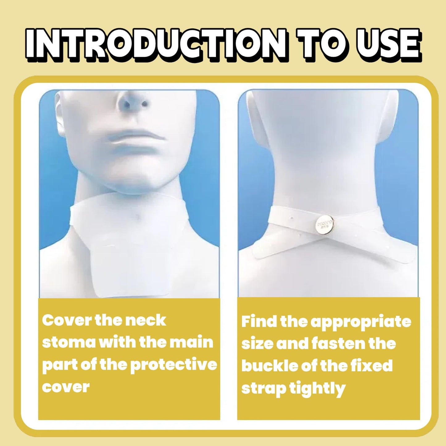Sulieschen Stoma Guard Tracheostomy Shower Cover – Waterproof Silicone Neck Protection for Post-Tracheotomy Patients, Adjustable Fit, Breathable, Safe & Comfortable, Practical Gift for Recovery