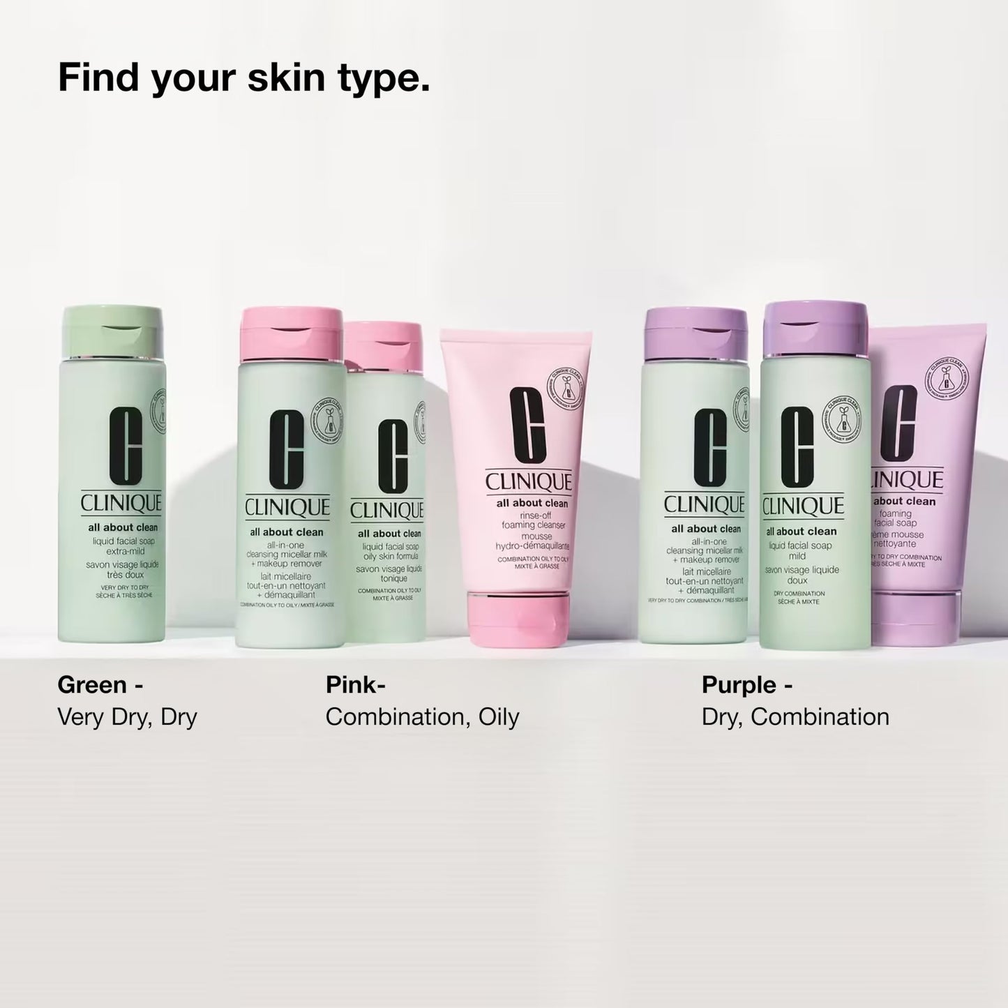 Clinique All About Clean Liquid Facial Soap Mild | Gentle Face Cleanser For Dry Combination Skin | Type 2 Face Wash | Step 1 in 3-Step Skin Care Routine, 6.7 Fl Oz