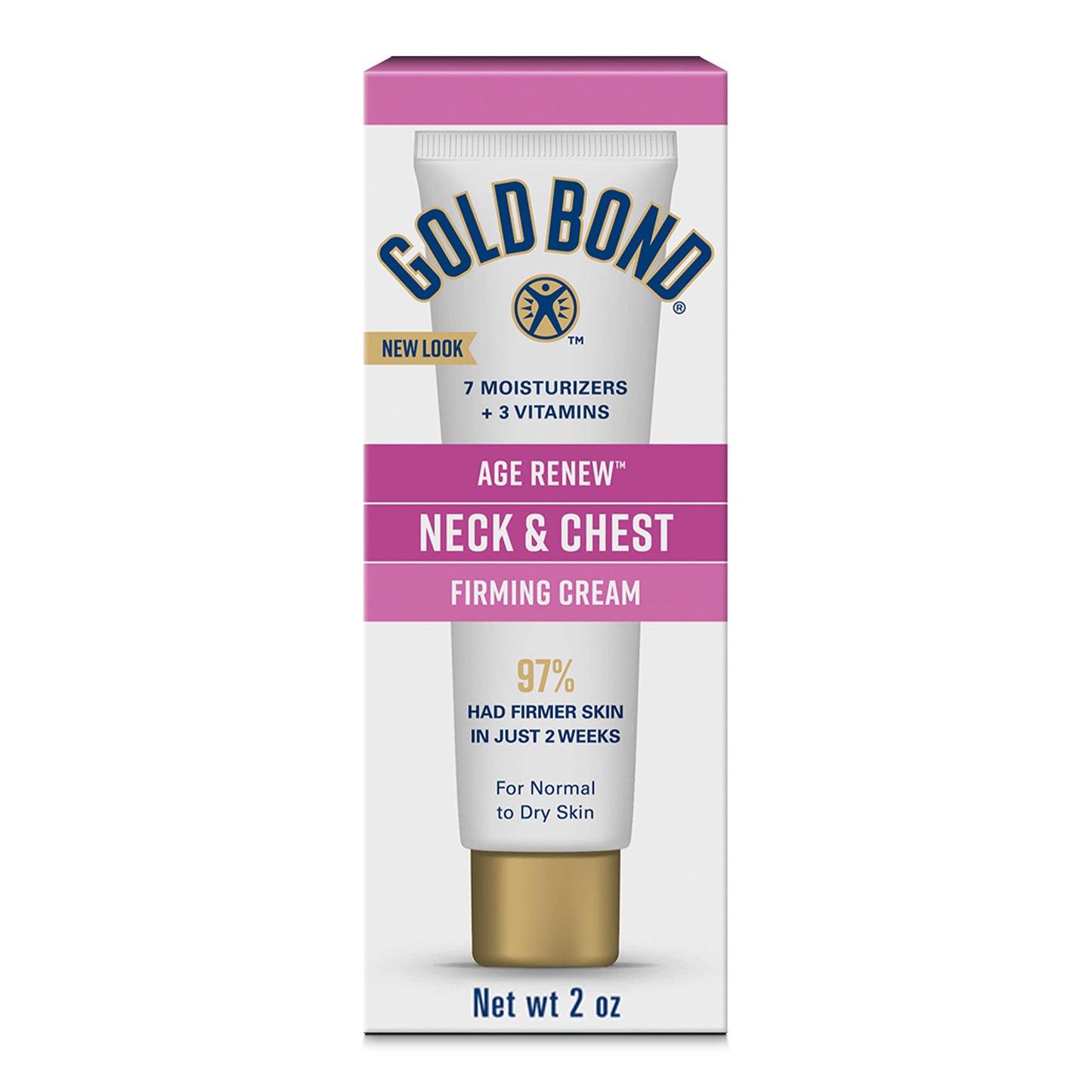 Gold Bond Age Renew Neck & Chest Firming Cream, 2 oz. & Hand Cream for Crepey Skin, 3 oz.