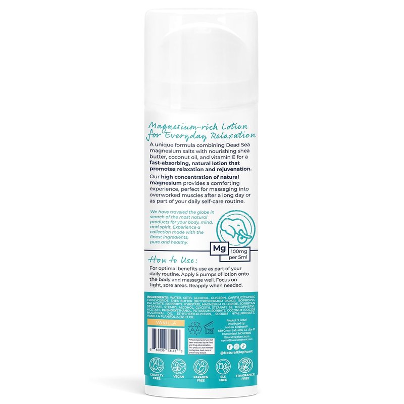 Dead Sea Magnesium Lotion - Unscented Body Moisturizer with Natural Minerals | 5 oz (150 ml)