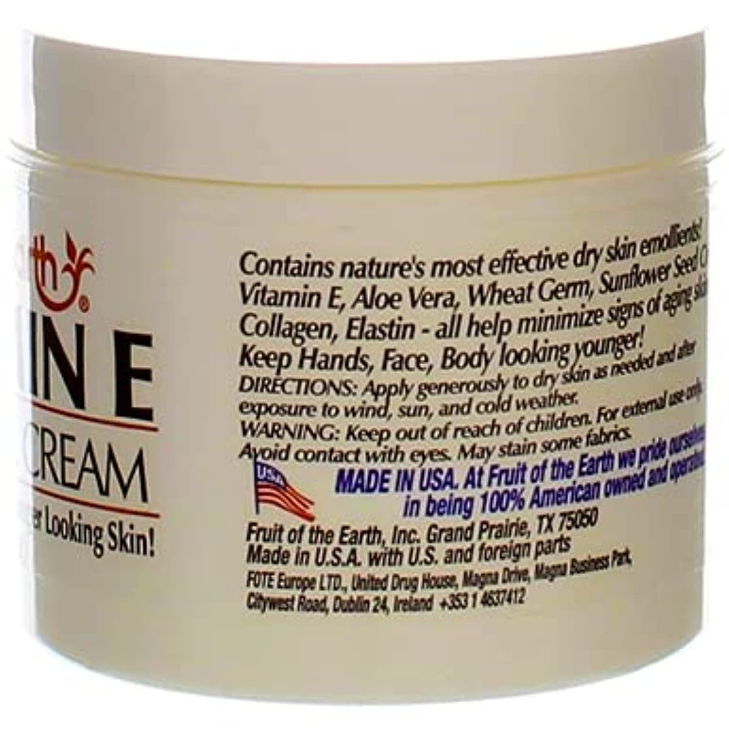Fruit Of The Earth Bogo Cream Vitamin-E 4 Ounce Jar (113g)