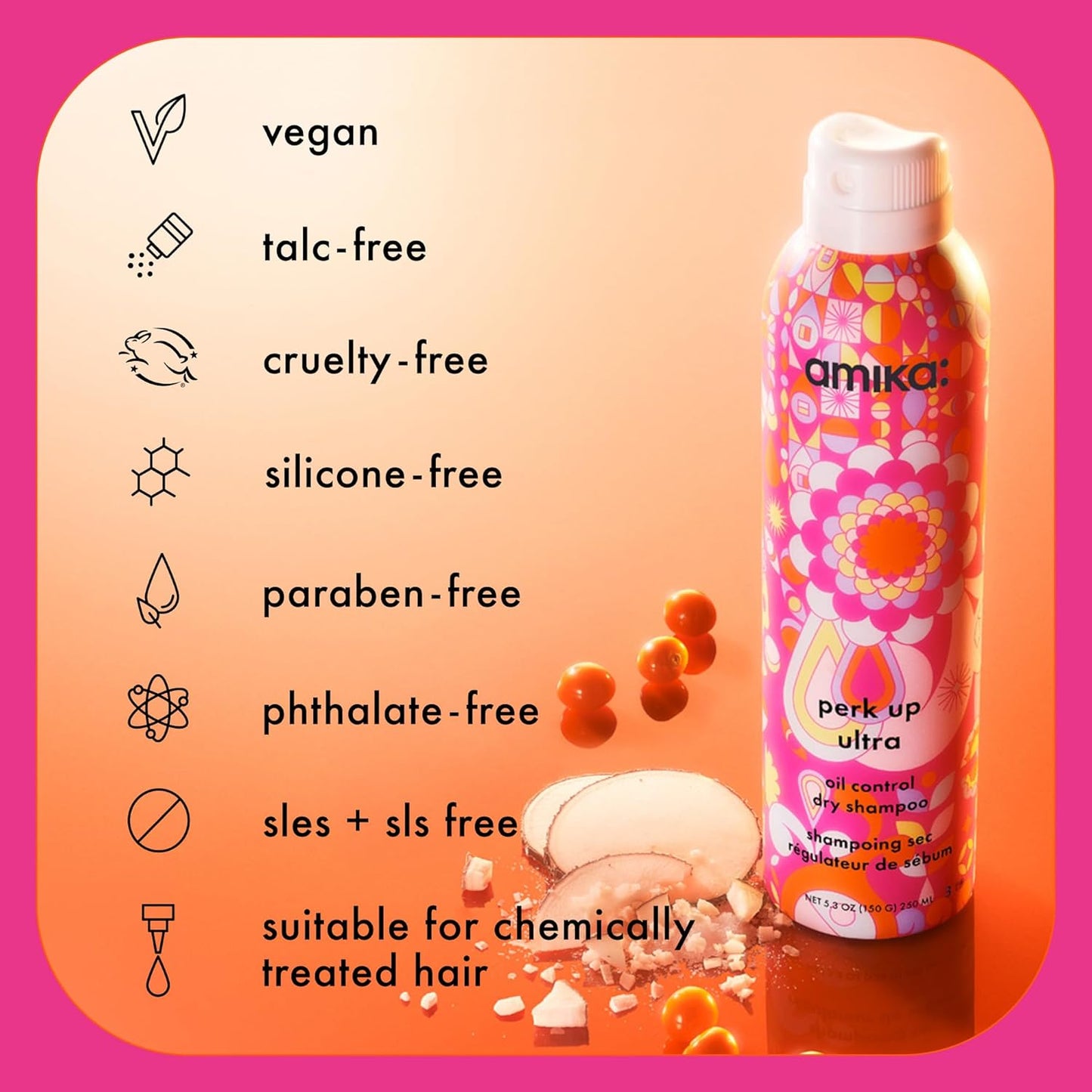 Amika Perk Up Dry Shampoo - Oil Control & Scalp Refreshing Formula | For All Hair Types, Extra Oily Scalps