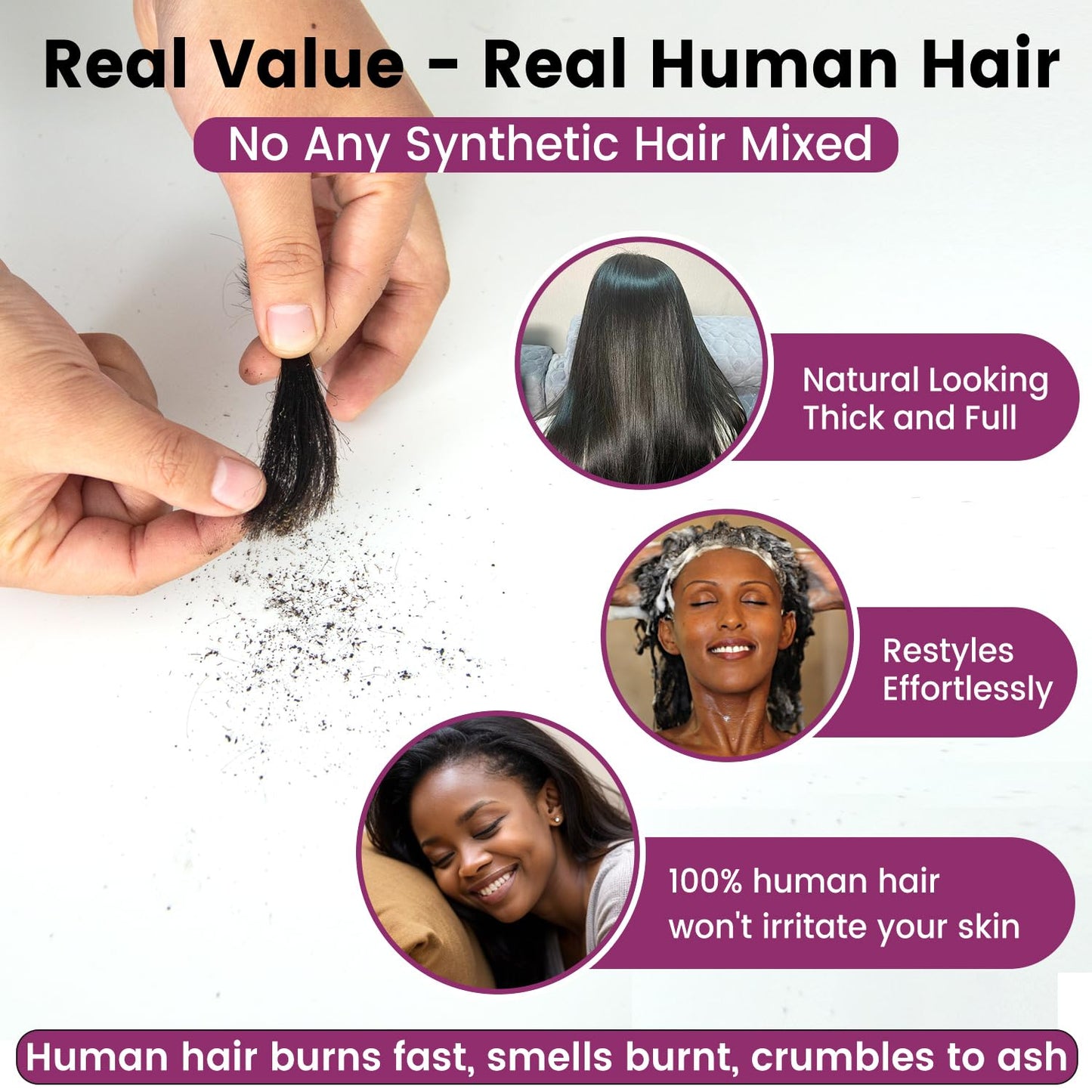Topnormantic Human Braiding Hair for Boho Braids, 12A Boho Hair for Braiding Knotless Curly Natural Black 16 Inch 100g Unprocessed Brazilian Virgin Human Hair Bulk Tangle-Free Deep Wave Bohemian Braid