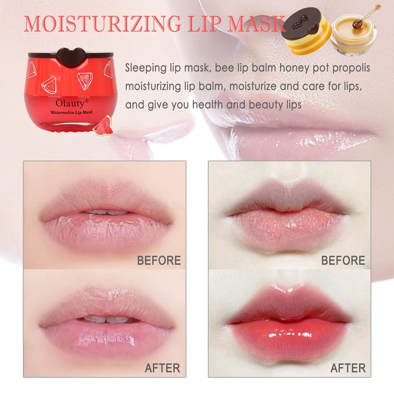 10 PCS Bee Lip Balm Lip Mask Honey Pot, Honey Lip Balm Bulk for Overnight Hydrating & Moisturizing Lip Sleeping Mask,Reduce Lip Lines, Chapstick Bulk Gifts,Party Favors, Birthday Gifts for Women