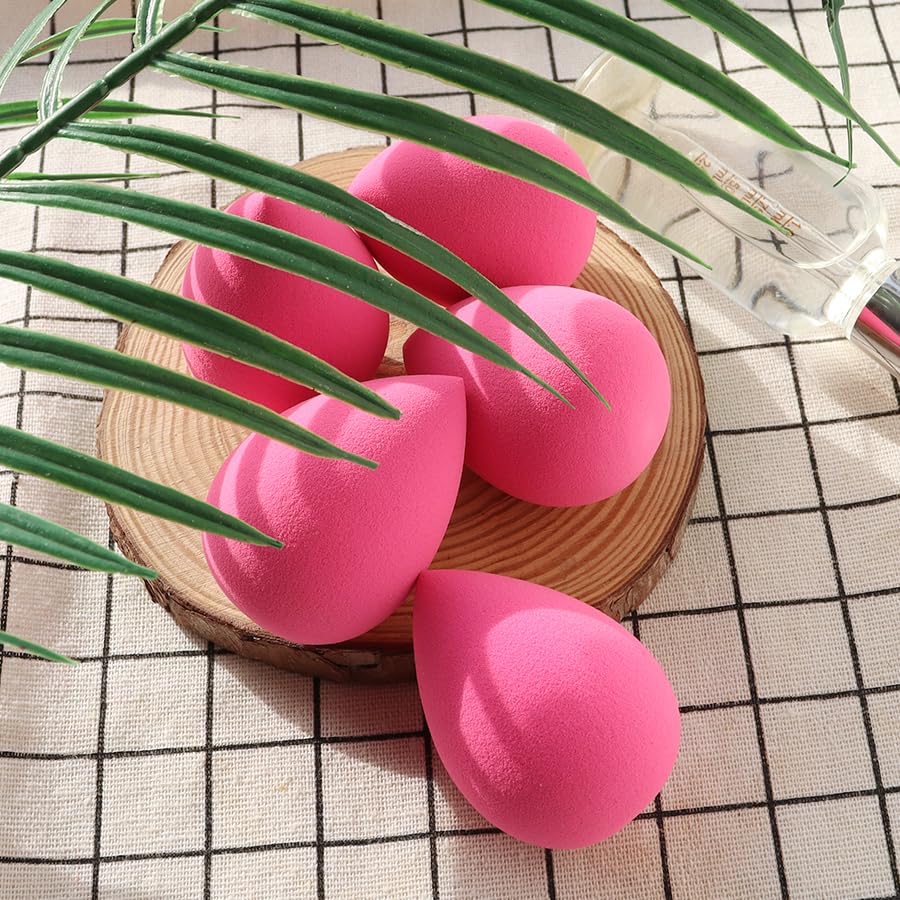 BEAKEY Makeup Sponge Set, 5 Pcs Foundation Blending Sponge, Beauty Sponges Flawless for Liquid, Cream, and Powder, Latex-Free and Vegan Boun Boun Makeup Sponges, Black