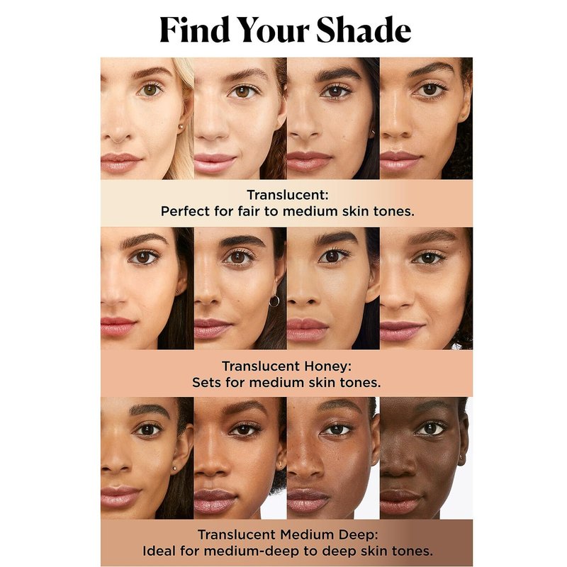 Laura Mercier Translucent Loose Setting Powder - Blurring + Finishing Powder with 24HR Matte Finish - Long-Wear Shine Control Face Makeup for Mature, Sensitive & Oily Skin Types (0.21 oz)