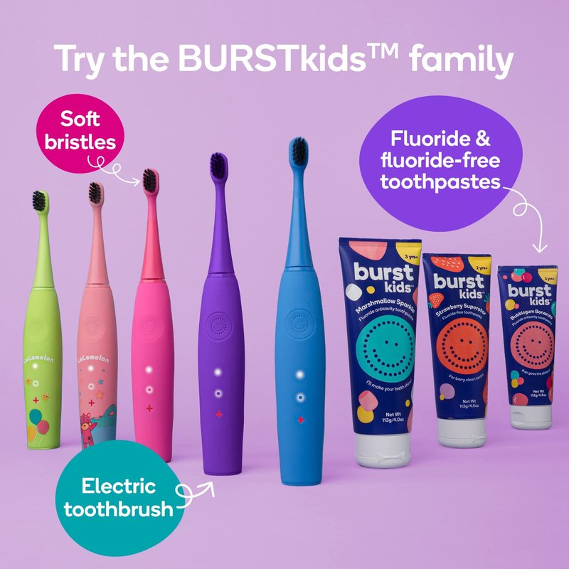 BURST Marshmallow Sparkle Kids Toothpaste with Fluoride (4oz/2 Pack) | Great Tasting | Flavored for Children & Toddlers | Anticavity | Dye Free & Vegan | Safe for Kids Ages 2+