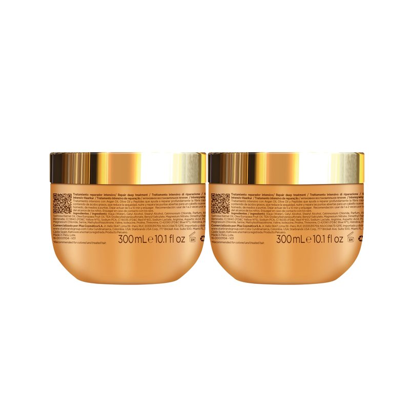 KATIVA Argan Oil Hair Mask 2-Pack (10 oz Each) – Deep Conditioning Treatment with Organic Argan Oil, Olive Oil & Peptides – Hydrating Repair for Dry, Damaged Hair – Sulfate-Free, Vegan