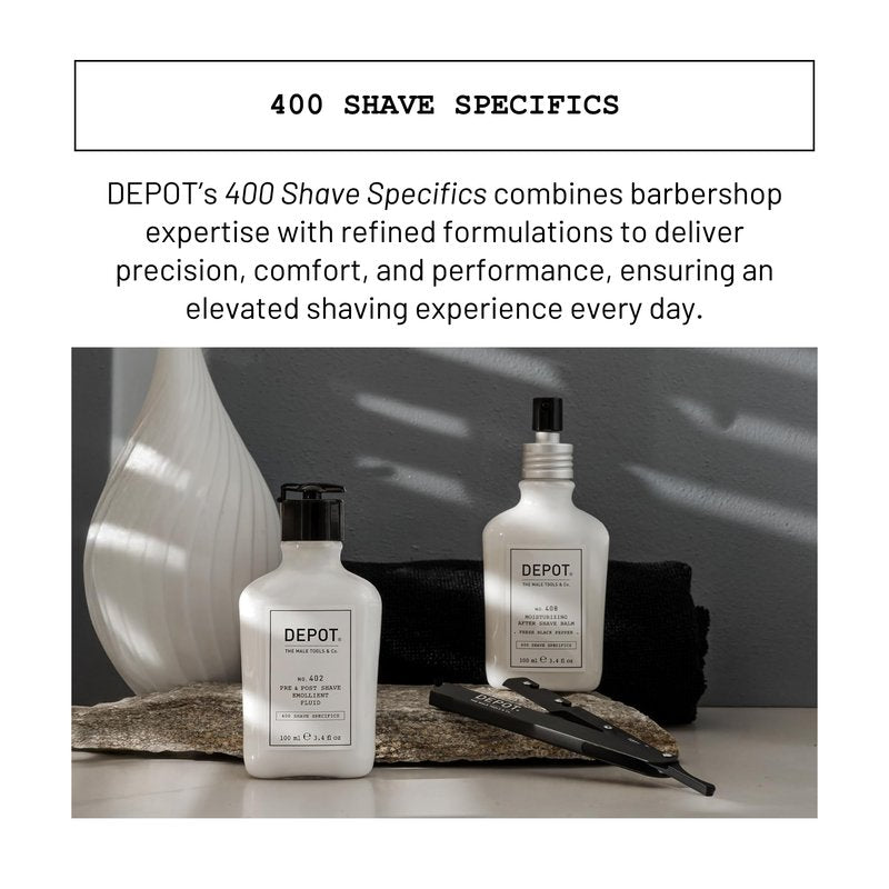 DEPOT No. 402 Pre & Post Shave Emollient |Shaving Lotion for Men Soothes, Softens & Protects | With Olive Oil, Almond Oil, Eucalyptus & Mint | For All Skin & Beard Types | 3.3 fl.oz.