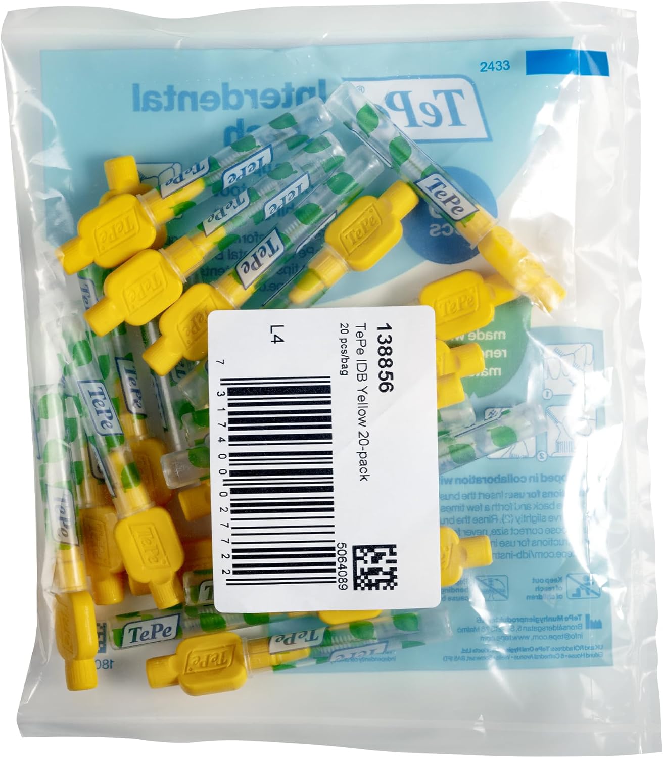 TePe Interdental Brushes - Size 5 (0.8mm) | Pack of 20 Yellow Brushes for Effective Cleaning