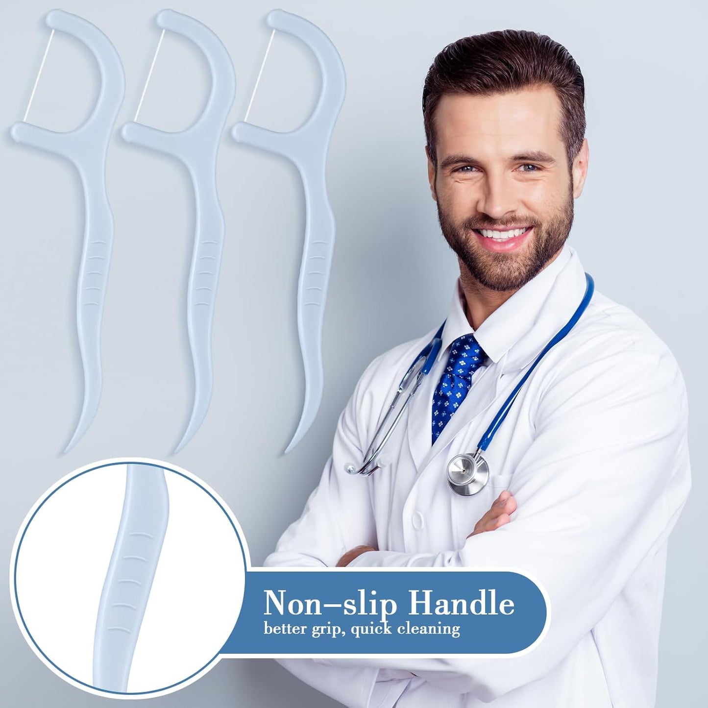 Baderke 200 Count Floss Picks Bulk Non Breakable Tooth Picks Flosser Dental Floss Sticks for Adults Teeth Cleaning Dental Flossers for Family Pack Travel(Light Green)