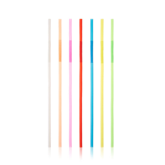 True Ultra Bendy Straw Disposable Flexible Long Plastic Straws for Cocktails Smoothies Iced Coffee, Home Bar, Party Supplies, Set of 50, Multicolor