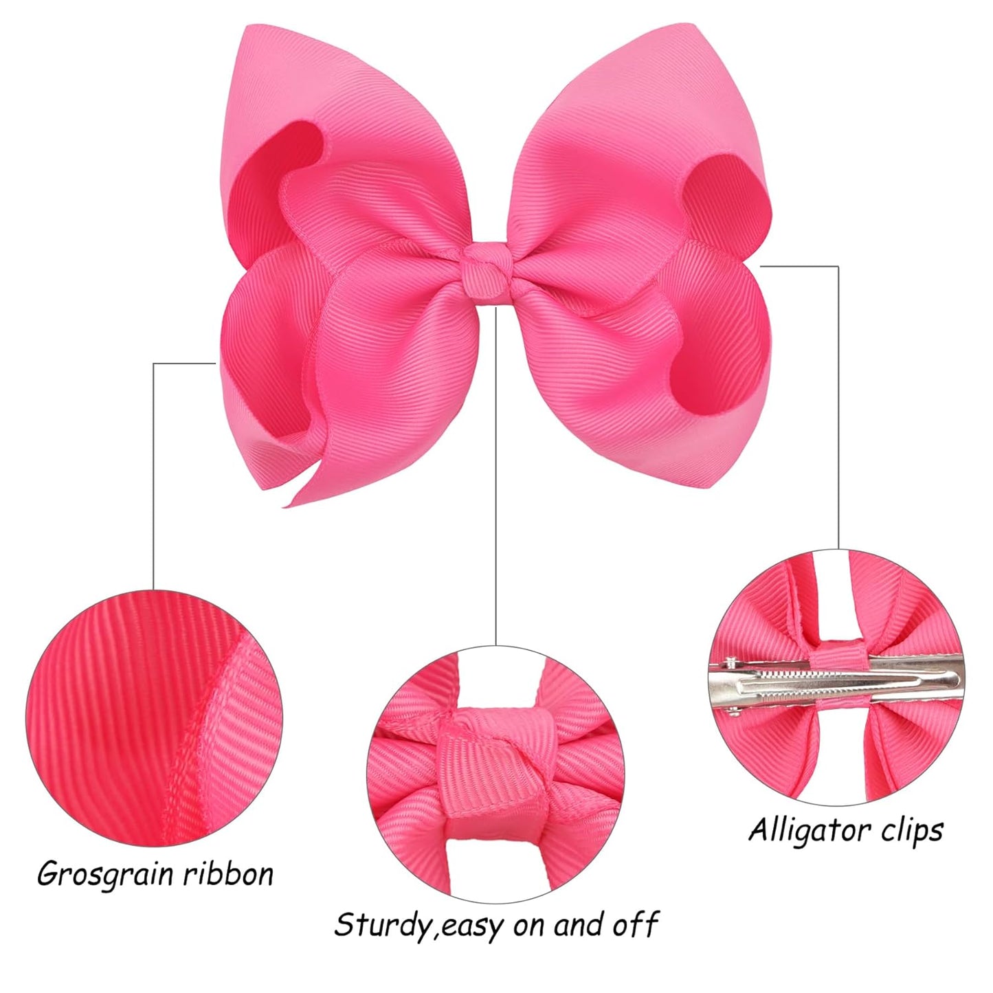 40Pcs 3 inch Hair Bows for Girls Grosgrain Ribbon Toddler Back to School Hair Accessories with Alligator Clips for Baby Girls Kids in Pairs