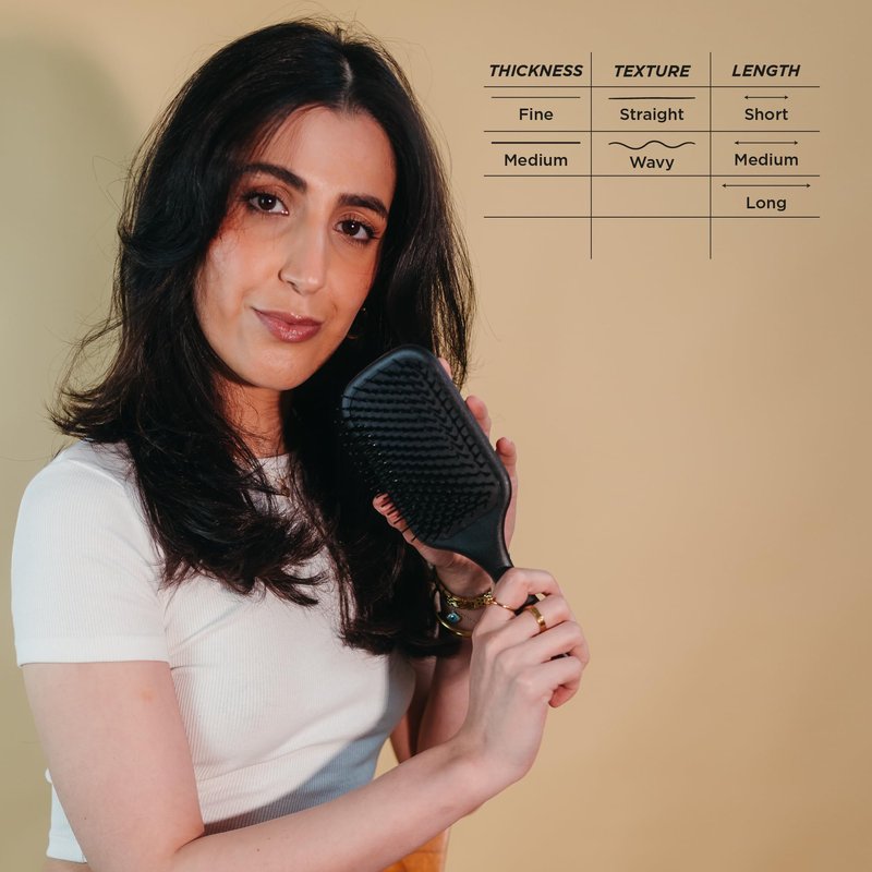 Denman (Black) Large Paddle Cushion Hair Brush for Blow Drying & Detangling - Comfortable Styling, Straightening & Smoothing - For Women and Men, D83