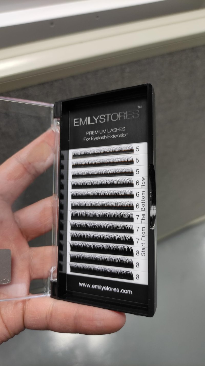 EMILYSTORES Bottom Lash Extension Eyebrow Eyelash Extensions Under Lower False Lashes Mixed J Curl 0.10mm Length 5mm 6mm 7mm 8mm In One Tray