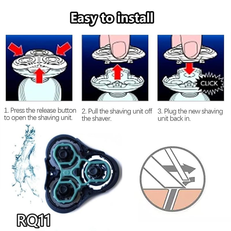 Rq11 Replacement Head For Philips Norelco Sensotouch ,New Upgraded RQ11 Compatible With Philips 1100 Series 1150x, 1160x, 1170x,1180x, RQ11 Shaving Razor Head For Senso-Touch 2D 1100 Series-1 Head