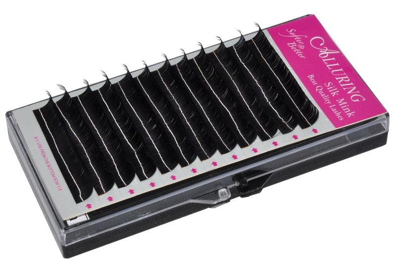 Silk Mink Eyelash Extensions - Alluring C Curl 3D Lashes | 0.07mm Thickness, 15mm Length