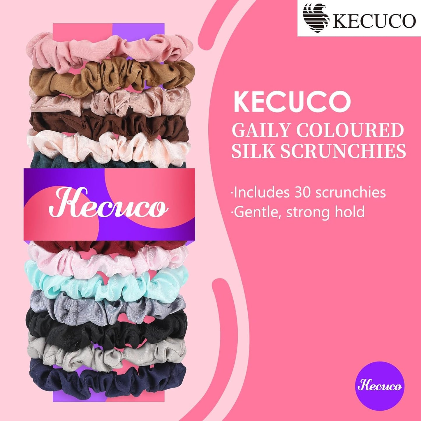 30Pcs Small Silk Satin Hair Scrunchies, Hair Ties for Women Girls Hair Accessories Gift (Multicolor A)