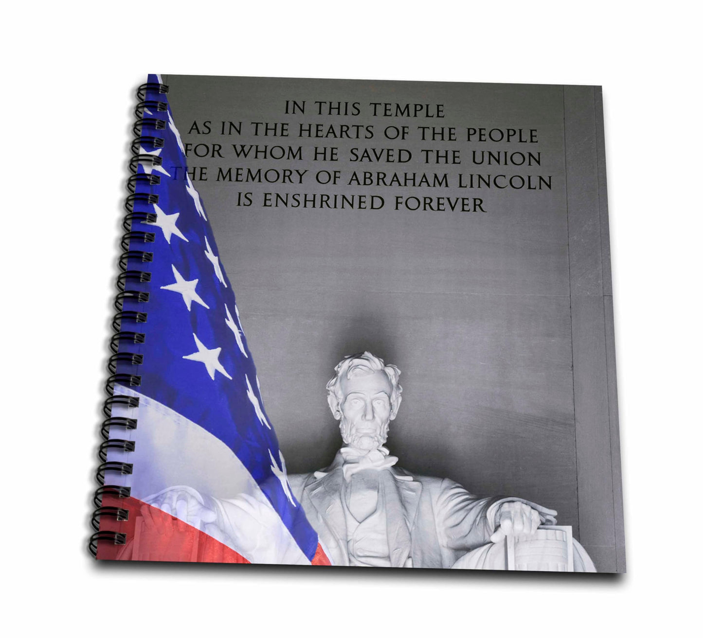3dRose db_88984_2 Washington Dc Lincoln Memorial and American Flag US09 BJA0076 Jaynes Gallery Memory Book, 12 by 12-Inch