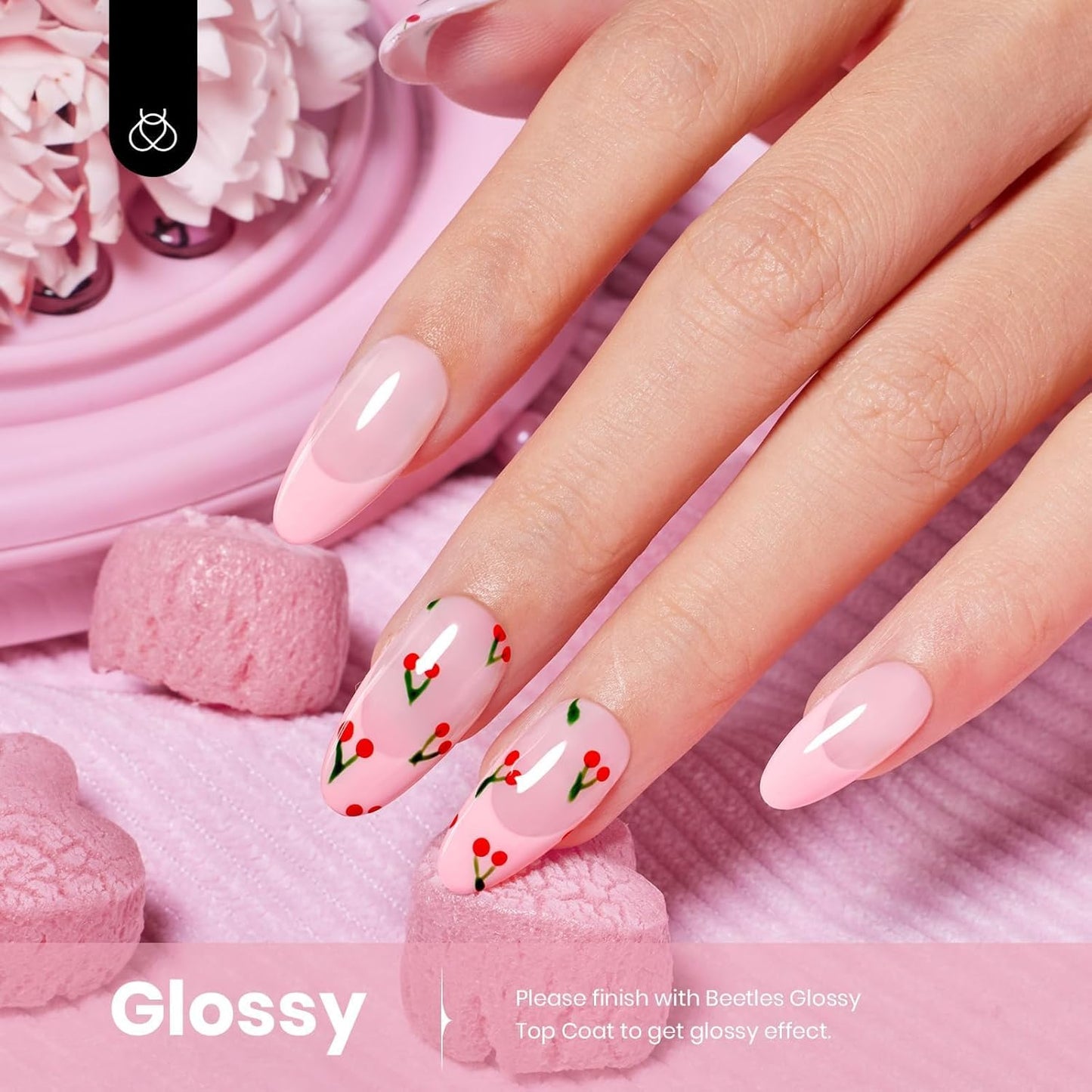 Beetles Red Gel Nail Polish 15ml 0.51 FL.OZ Red Color Soak Off U V LED 4th of July Gel Polish Nail Art Design Patriotic Manicure Salon DIY Home Colorful Bottle for Women