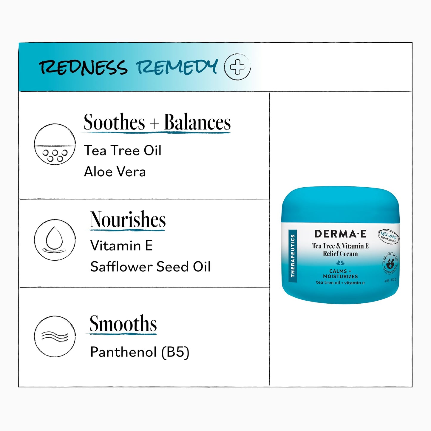 Derma E Tea Tree and Vitamin E Relief Cream – Deeply Moisturizing Tea Tree Lotion – Vitamin E Cream Soothes, Calms and Nourishes Dry, Irritated Skin, 4 oz