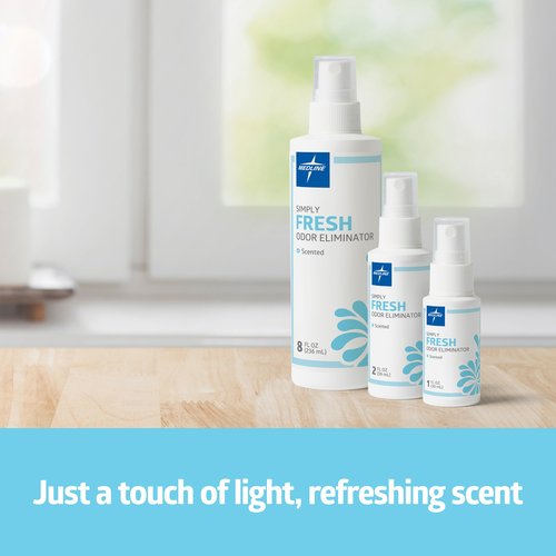 Medline Simply Fresh Odor Eliminator 8 Oz Spray, Lightly Scented, Pump Bottle, Convenient Odor Neutralizer, Bathroom, Home, Pets, Healthcare, 1 Bottle